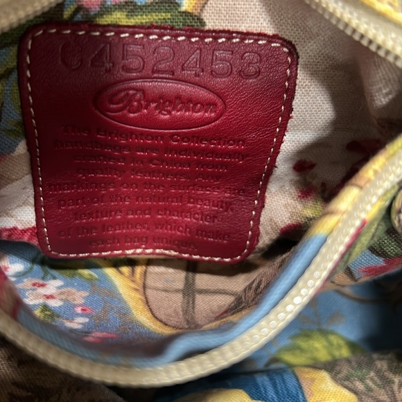 Brighton Jodi Black Leather Embroidered Heart Toile Liner Silver Filagree Bag - Picture 8 of 8